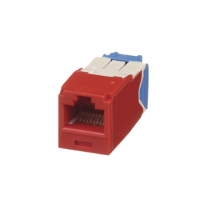 Conector Jack RJ45 Estilo TG, Mini-Com, Categoría 6A, de 8 Posiciones y 8 Cables, Color Rojo