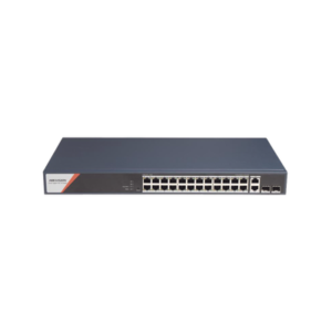 Switch Gigabit PoE+ / Industrial / Administrable / 24 Puertos 1000 Mbps PoE+ (4 Puertos PoE++ 90 W) / 2 Puertos 1000 Mbps de Uplink / 2 Puertos SFP / Configuración Nube Hik-PartnerPro / Modo Extendido hasta 300 Metros / 370 W