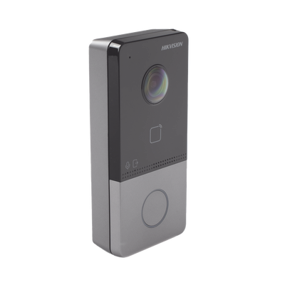Videoportero IP 2 Megapixel / PoE Estandar / IP65 / Apertura desde Hik-connect / Soporta 1 Departamento y Hasta 6 Monitores / Soporta Tarjetas Mifare / 1 Salida Relay