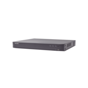 DVR 8 Canales TURBOHD + 8 Canales IP / 8 Megapixel (4K) / Audio de dos vías por Coaxitron / ACUSENSE / Reconocimiento Facial / Alarmas I/O / 1 Bahía de Disco Duro / Salida de Video en 4K / H.265+