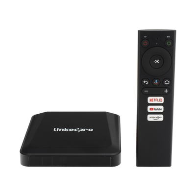STB 4K Android con Google TV / Alto Rendimiento / Conexión Wi-Fi y por Cable / Control Remoto Bluetooth / Salida HDMI / APP Hik Connect Pre-instalada / Software de Gestion para ISPs/ Para modo desarrollador leer la nota en la descripcion