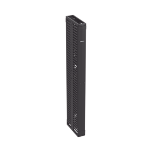 Organizador Vertical PatchRunner™, Doble (Frontal y Posterior), Para Rack Abierto de 45 Unidades, 6in de Ancho, Color Negro