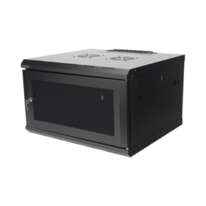 Gabinete de Pared PRECISION 19 in 6UR (455mm) - Puerta Perforada Incluye: 2 Ventiladores y Panel Cepillo
