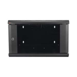 Gabinete de Pared PRECISION 19 in 6UR (455mm) - Cristal Templado. Incluye: 2 Ventiladores y Panel Cepillo