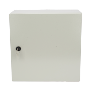 Gabinete de Acero IP66 Uso en Intemperie (400 x 400 x 200 mm) con Placa Trasera Interior de Metal y Compuerta Inferior Atornillable (Incluye Chapa y Llave PST407)