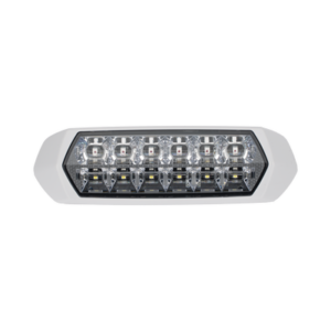 Luz de Advertencia de 12 LED, Top Rojo 6 LED , Bottom Blanco 6 LED, Lente Transparente, SAE