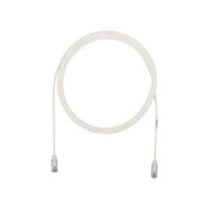 Cable de Parcheo TX6, UTP Cat6, Diámetro Reducido (28AWG), Color Blanco Mate, 2.13 Metros (7 Pies)