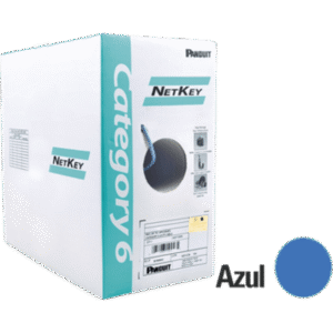 Bobina de Cable UTP 305 Metros (1000 Pies) de Cobre, NetKey, Reelex, Azul, Categoría 6 (24 AWG), 1000Mbps, PVC (CM), de 4 Pares