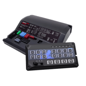Sirena Vehicular de 200W de Potencia, Programable, Con Controlador de Panel Deslizante de 19 botones, indicador de flecha de tráfico de 6 LED, 12 Salidas Auxiliares