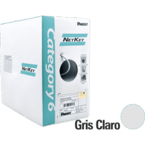 Bobina de Cable UTP 305 Metros (1000 Pies) de Cobre, NetKey, Reelex, Gris, Categoría 6 (24 AWG), 1000Mbps, PVC (CM), de 4 Pares