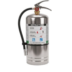 Extintor de Agente Húmedo 6 L (1.6 gal) / Especializado en Fuegos de Cocina Clase K y A / Cilindro Acero Inoxidable / Válvula de Latón / Certificación UL-ULC EX 26669