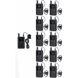 Kit para guía turístico de 1 transmisor y 10 receptores
