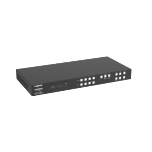 Switch de Video Matrix 4x4 HDMI 2.0 | 18Gbps Ancho de Banda | 4K2K@60Hz Resolución | 4 Entradas 4 Salidas HDMI | Audio LPCM y Dolby Digital | Control TCP-IP y RS-232 | Conectores Phoenix para Audio | Metal Enclosure