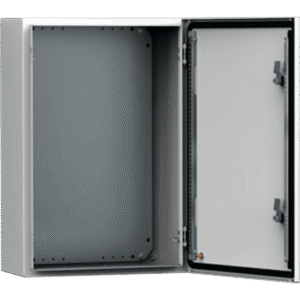 Gabinete de Uso Exterior MAS 400 x 300 x 155 mm (15.7 x 11.8 x 6.1 in) NEMA 4/12/13; IP66; IK10 de Acero Dulce 1.5 mm con Platina de Montaje Incluida Color Gris Claro