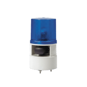 Luz de advertencia color Azul con sirena incorporada con 5 tonos máx. 105 dB en 110-220 VCA