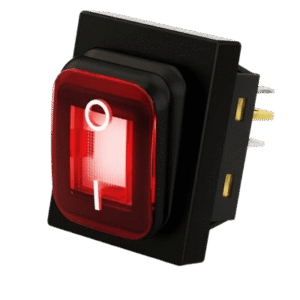 Interruptor tipo Switch con Led Color Rojo / IP65 / Diseño Industrial / NO, COM, NC / Terminales tipo F1