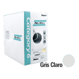 Bobina de Cable UTP 305 Metros (1000 Pies) de Cobre, NetKey, Gris Claro, Categoría 5e (24 AWG), PVC (CM), de 4 Pares