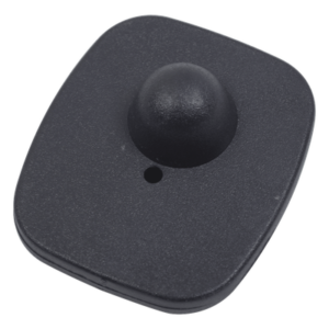 Etiqueta RF para ropa / 8.2 MHz / 70 x 58 mm / 160 cm detección / Negro
