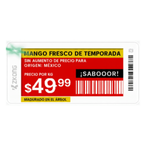Etiqueta Electrónica de Estantería / EPD 2.13 Pulgadas / 4 Colores / BLE 5.0 con AES-128 / Autonomía 5 Años / NFC