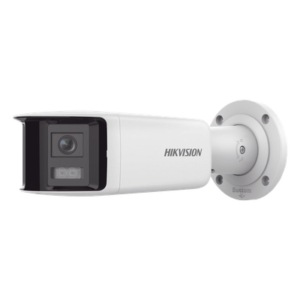 Cámara Bala IP / 4 Megapixel / Dual Lente 2.8 mm / Panorámica 180° / IR 40 m (131.2 ft) / WDR 120 dB / IP67 / Audio Bidireccional / PoE