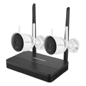 Kit de Videovigilancia IP Inalámbrico / 2 Megapixel / NVS 4 Canales / 2 Cámaras Bala / Dual Light 30 m (98.4 ft) IR + 20 m (65.6 ft) Luz Blanca / Wi-Fi 2.4 GHz / Audio Bidireccional