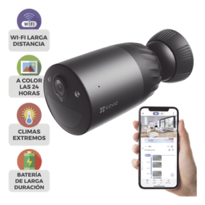 Cámara IP WiFi / 4K 8 MP / Lente 2.8mm / Visión Nocturna Color 15 m (49.2 ft) / Batería Recargable / Audio Bidireccional / IP65