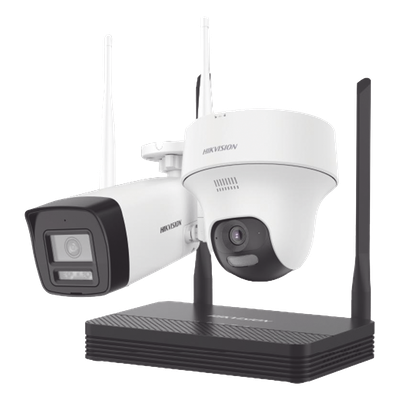 Kit de Videovigilancia IP Inalámbrico / 4 Megapixel / NVS 4 Canales / 2 Cámaras Wi-Fi / Dual Light / Audio Bidireccional / Micro SD 512 GB