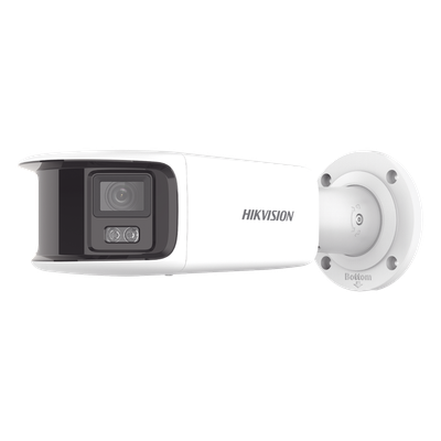 Cámara Bala IP Panorámica / 8 Megapixel (4K) / Dual Lente 4 mm / 180° / ColorVu 24/7 / Luz Blanca 40 m (131.2 ft) / WDR 130 dB / IP67 / PoE